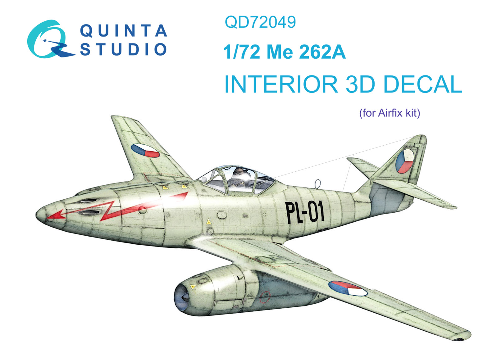 Quinta Studio 1/72 Me-262A 3D Interior decal #72049 (Airfix)